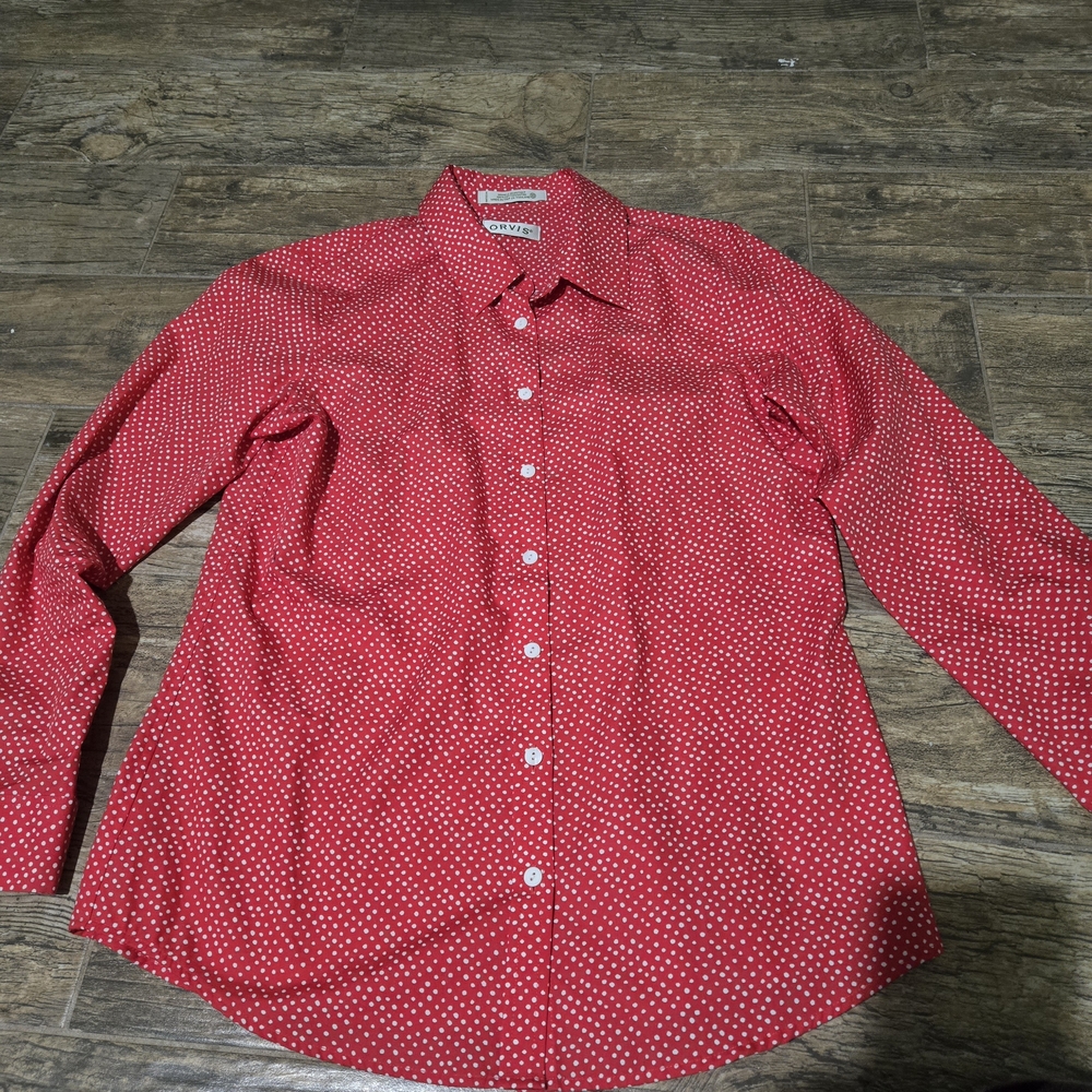 Orvis Red Polka Dot Women's Button-Down Shirt